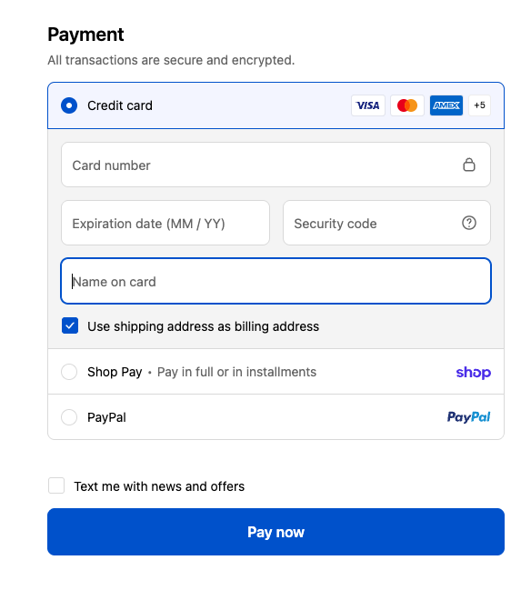 Update payment method without logging in